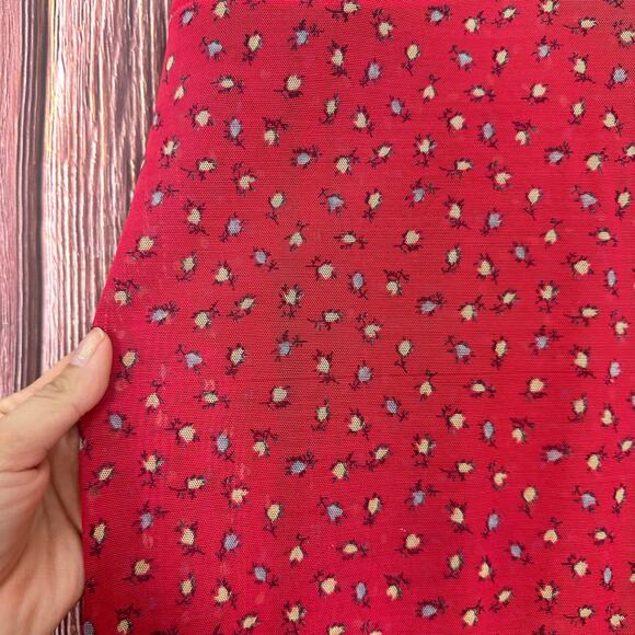 Vintage Victoria's Secret Red Floral Nightgown Dress Mesh Padded Size Large - Picture 8 of 8